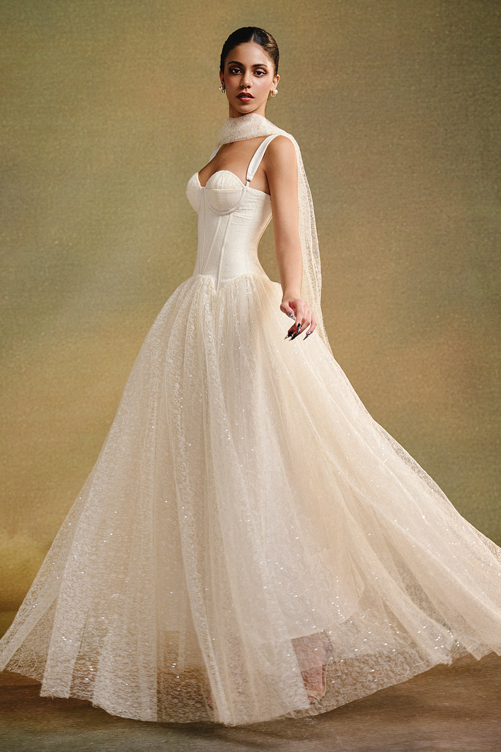 Moonlight Sweetheart Gathering Maxi Dress