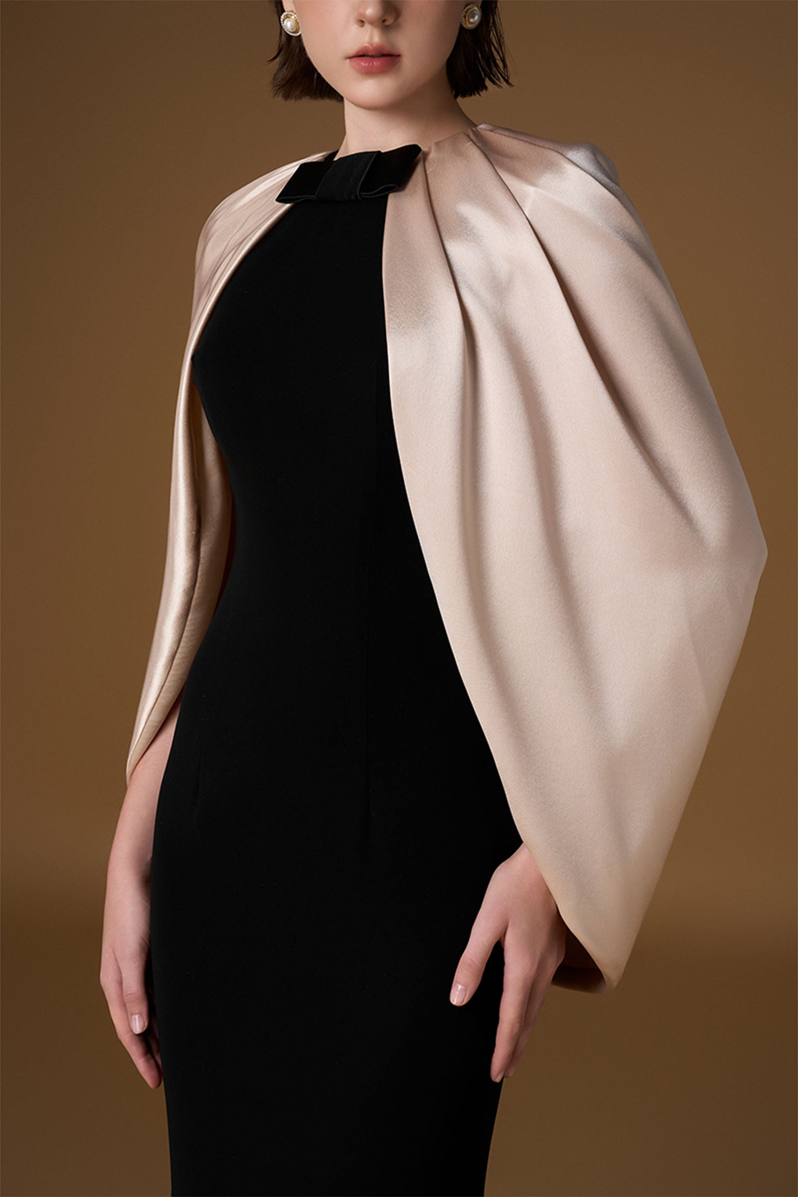 Orise Cape Sleeve Maxi Dress