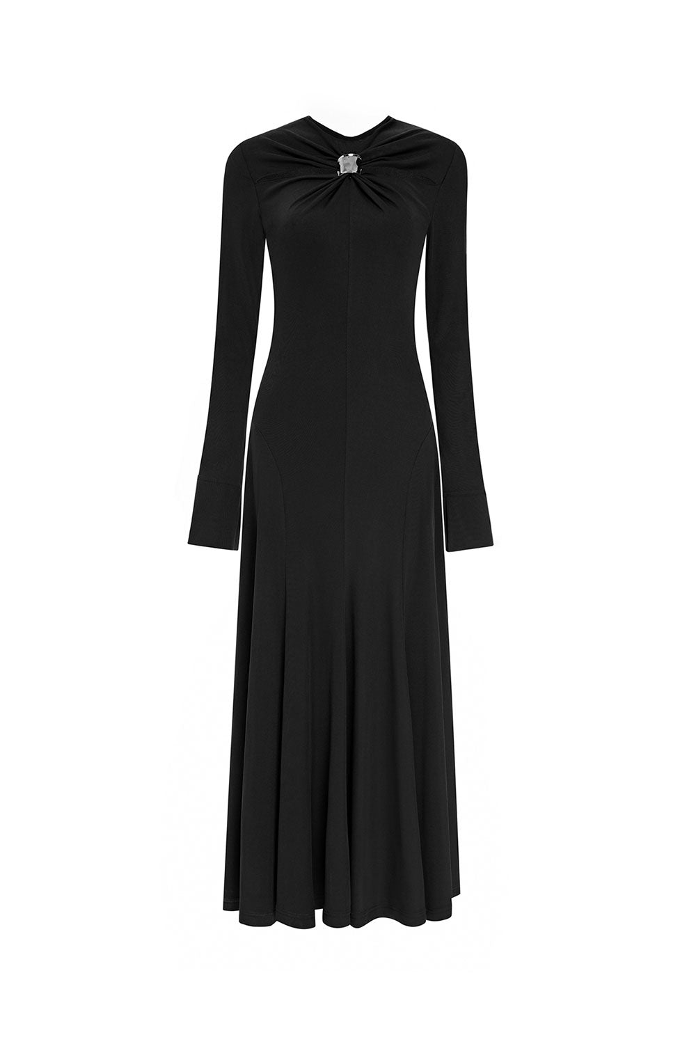 Esme A-line Draped Jersey Ankle Length Dress