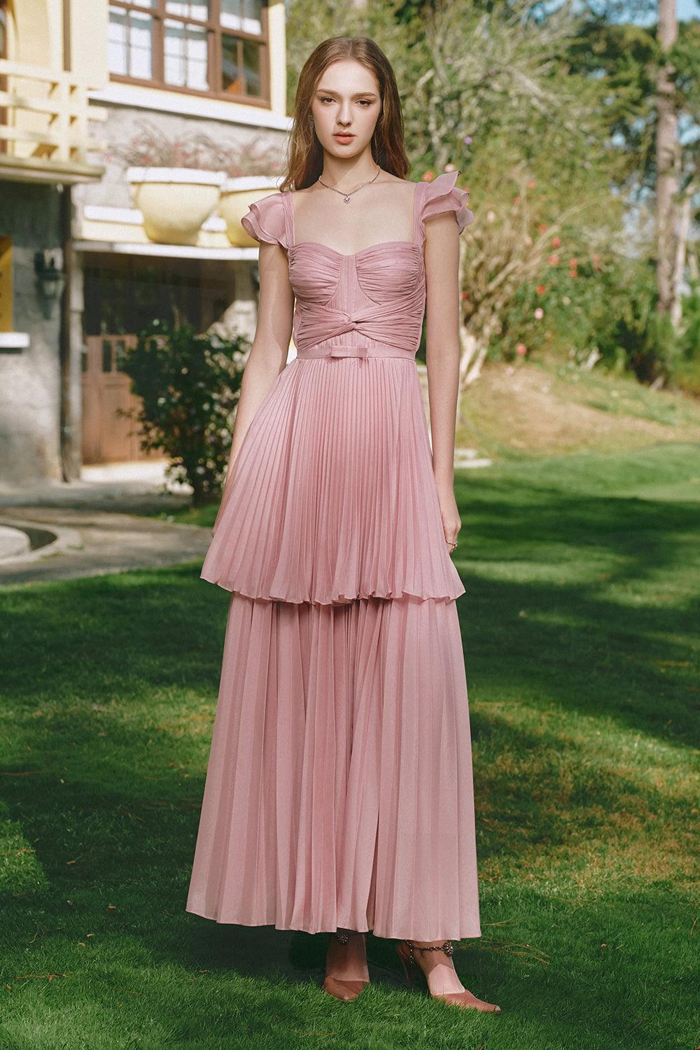 Ballerina A-line Cap Sleeved Silk Ankle Length Dress - MEAN BLVD