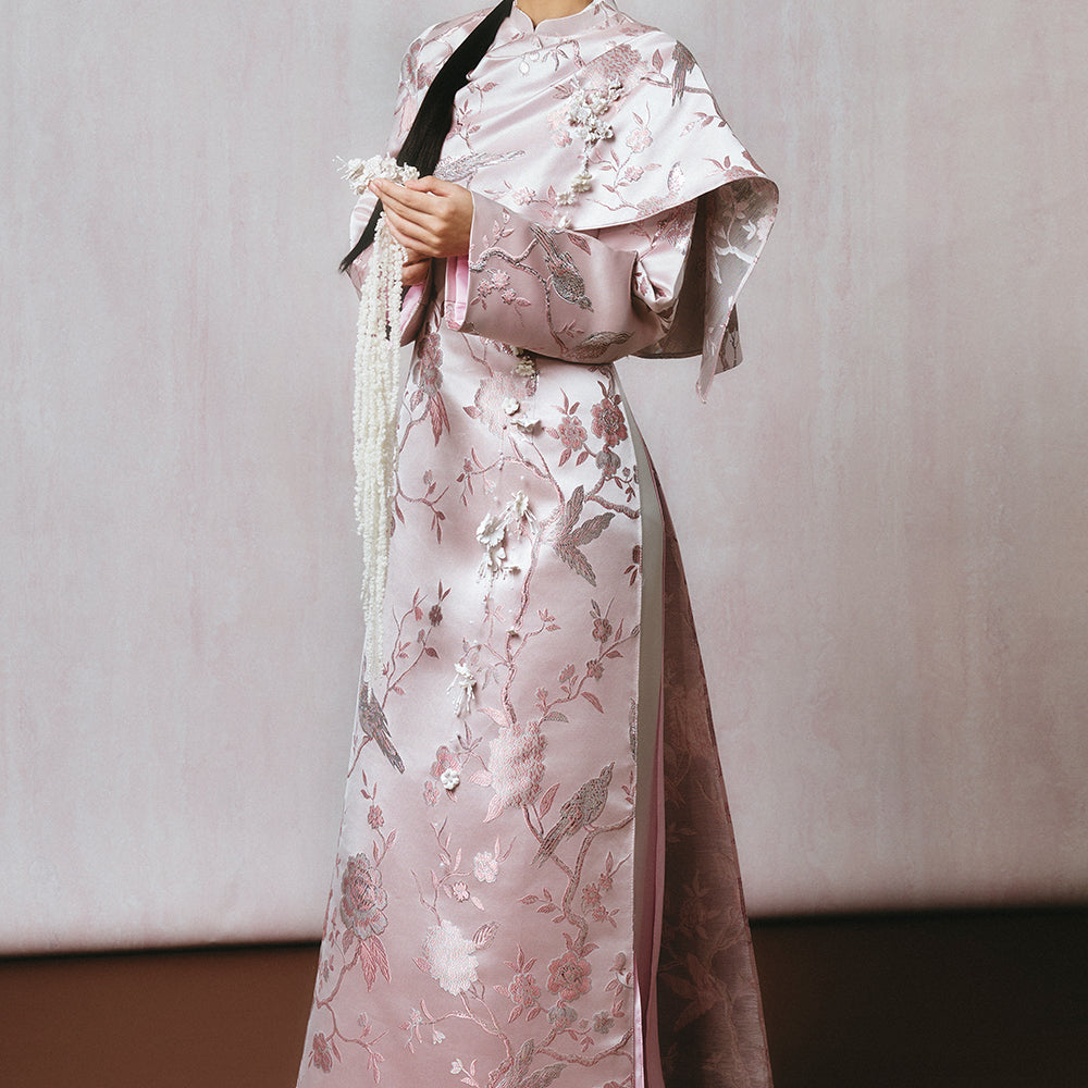 Tinh Lien Mandarin Embroidery Ao Dai