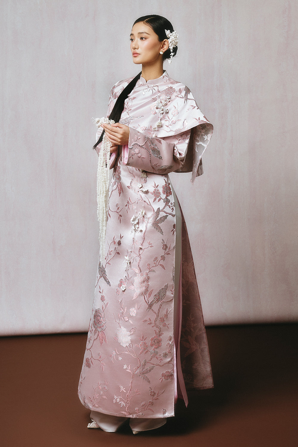 Tinh Lien Mandarin Embroidery Ao Dai