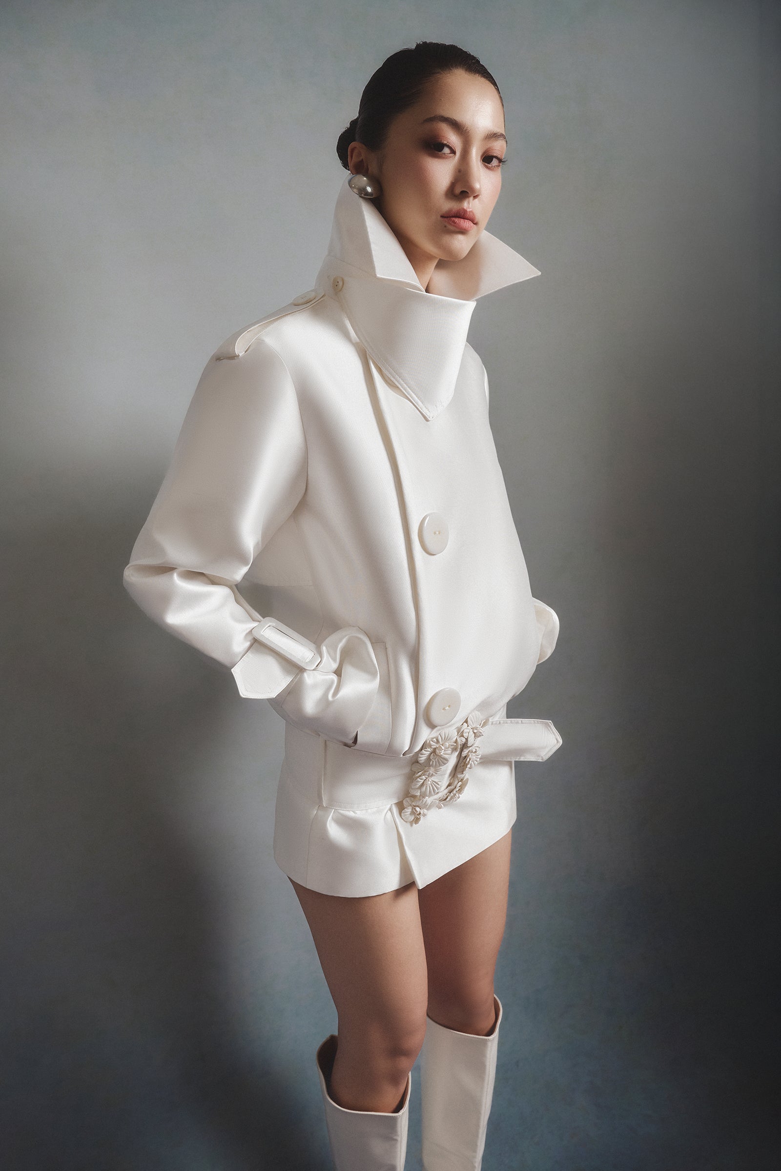 Neige High Neck Mini Dress