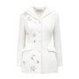 Vera Sheath Hooded Neck Cotton Blend Blazer