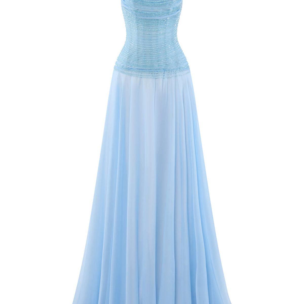Vespara A-line See-Through Chiffon Floor Length Dress