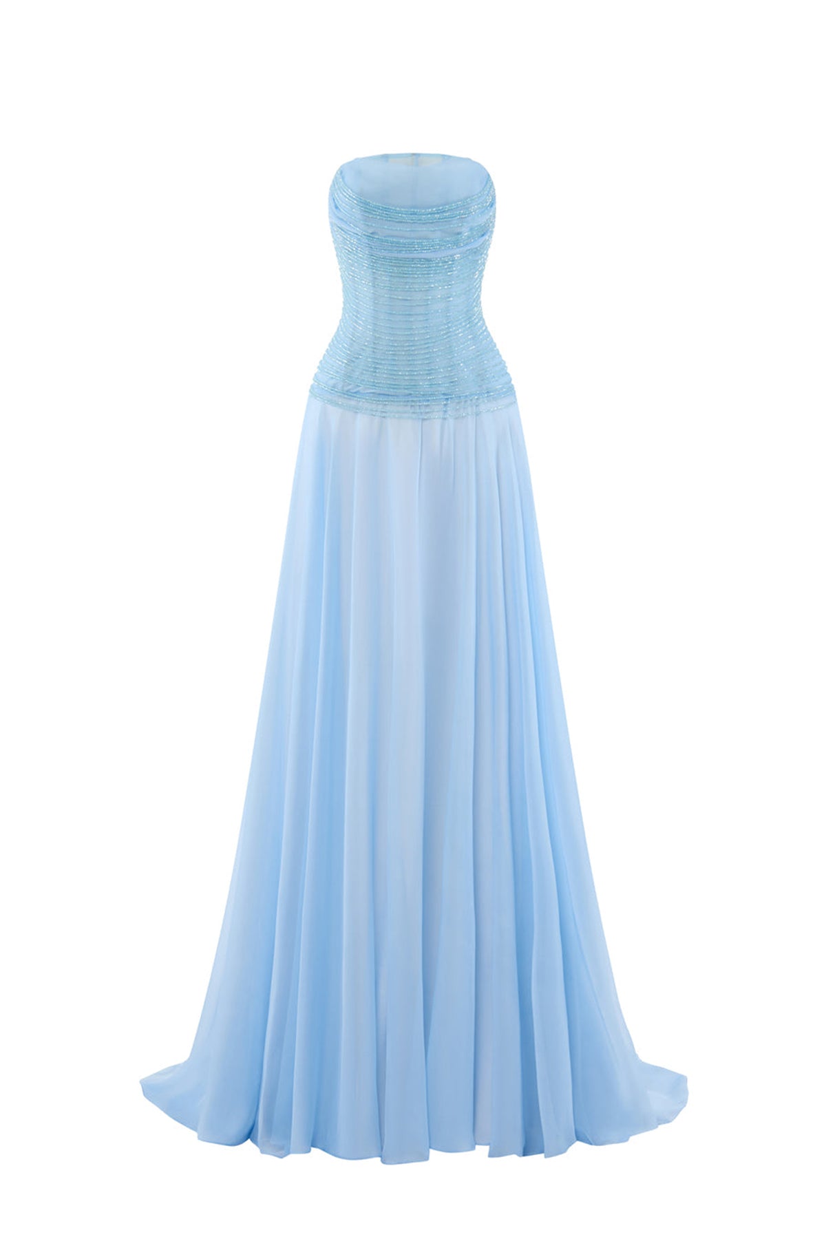 Vespara A-line See-Through Chiffon Floor Length Dress