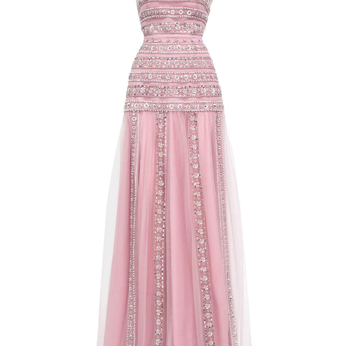 Zaria Strapless Stone Polyester Floor Length Dress