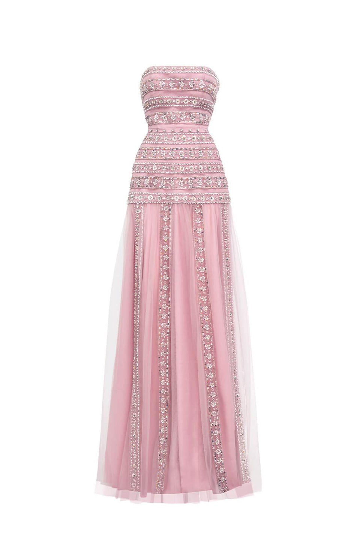 Zaria Strapless Stone Polyester Floor Length Dress