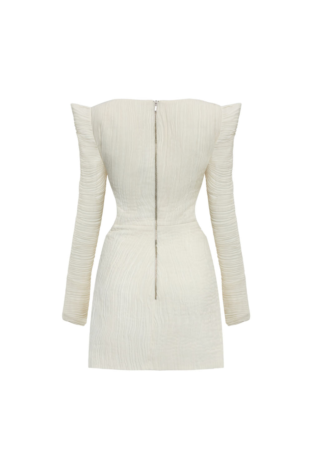 Jocelyn A-line Square Shoulder Chiffon Mini Dress