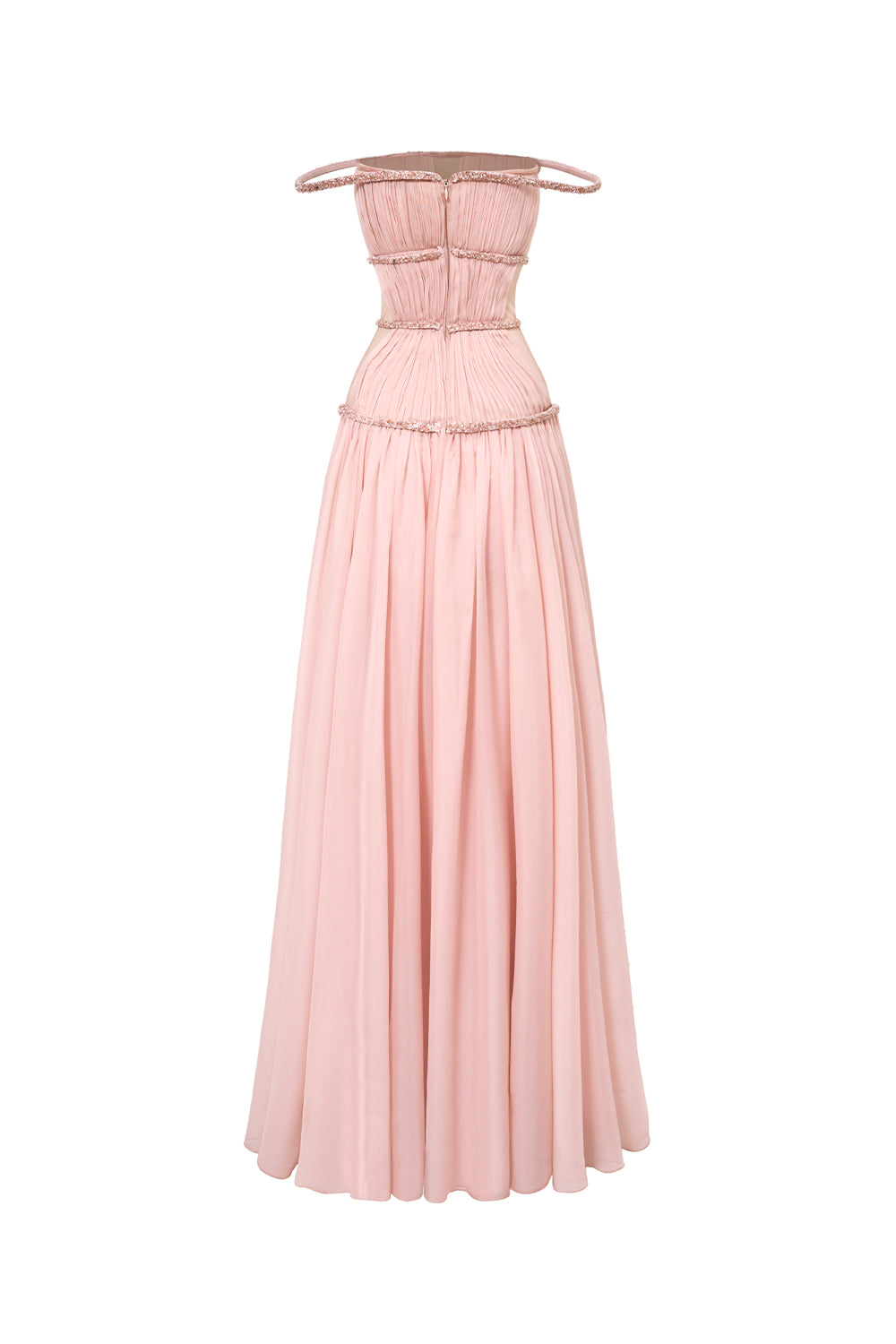 Women's Stellara Fit and Flare Gathered Mesh Silk Maxi Dress S/M/L/Customize Baby Pink MEAN BLVD, Baby Pink / S Women's Stellara Fit and Flare Gathered Mesh Silk Maxi Dress S/M/L/Customize Baby Pink MEAN BLVD, Baby Pink / S