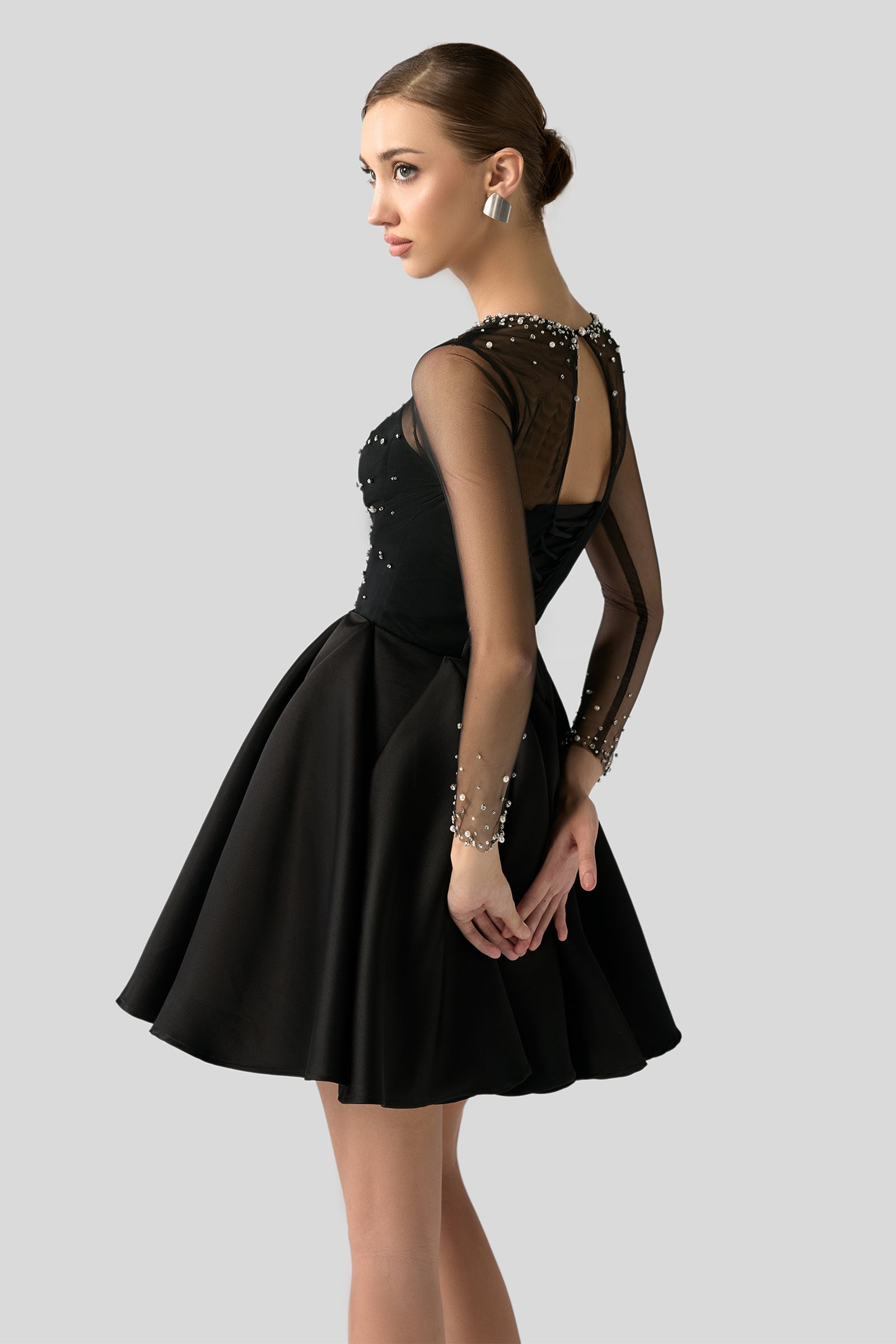 Regal Rhinestone Mini Dress