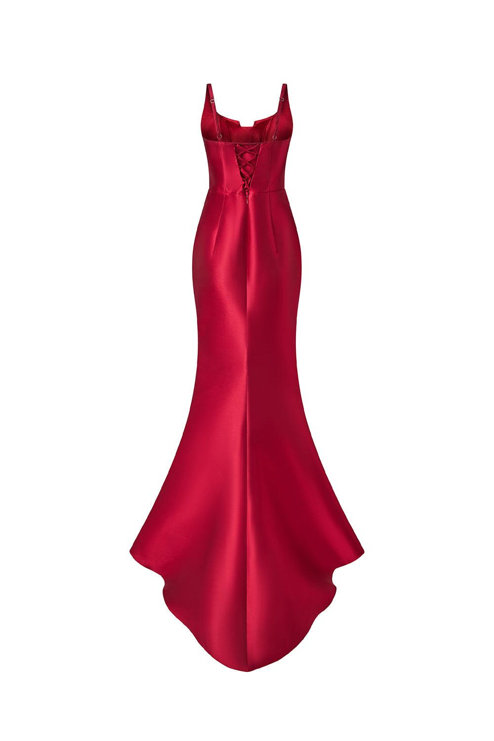 Hermeri Mermaid Flower Applique Taffeta Floor Length Set