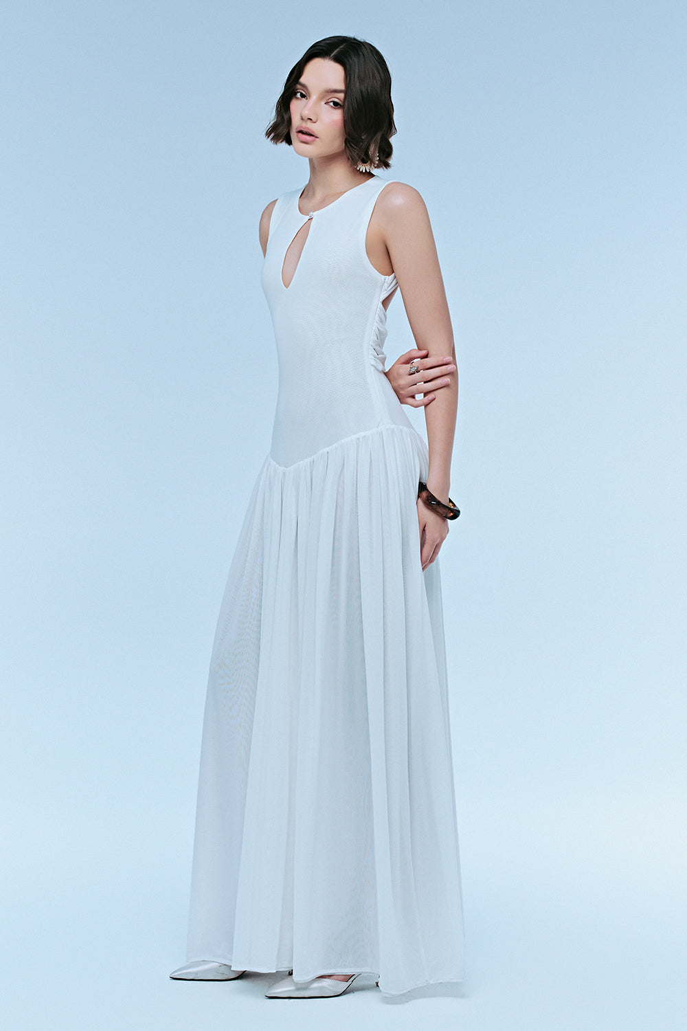 Mallow Keyhole Neck Maxi Dress