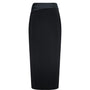 Pamplona Straight Zipper Satin Crepe Midi Skirt