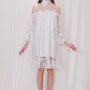 Romy Straight Off-Shoulder Lace Above The Knee Dress - MEAN BLVD