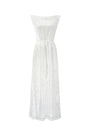 Le Charme Straight Sleeveless Tulle Ankle Length Dress