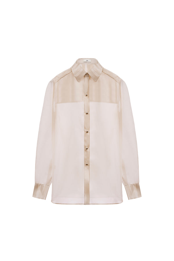 Colby Straight Collared Neck Organza Shirt