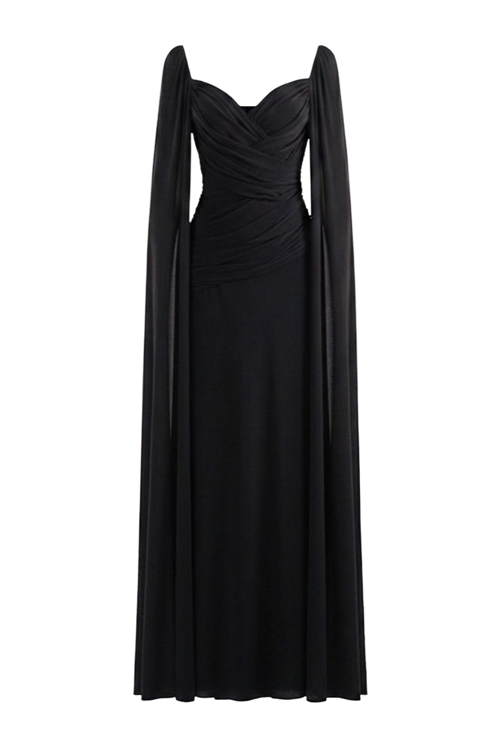 Rosavine Cape Sleeve Draped Maxi Dress