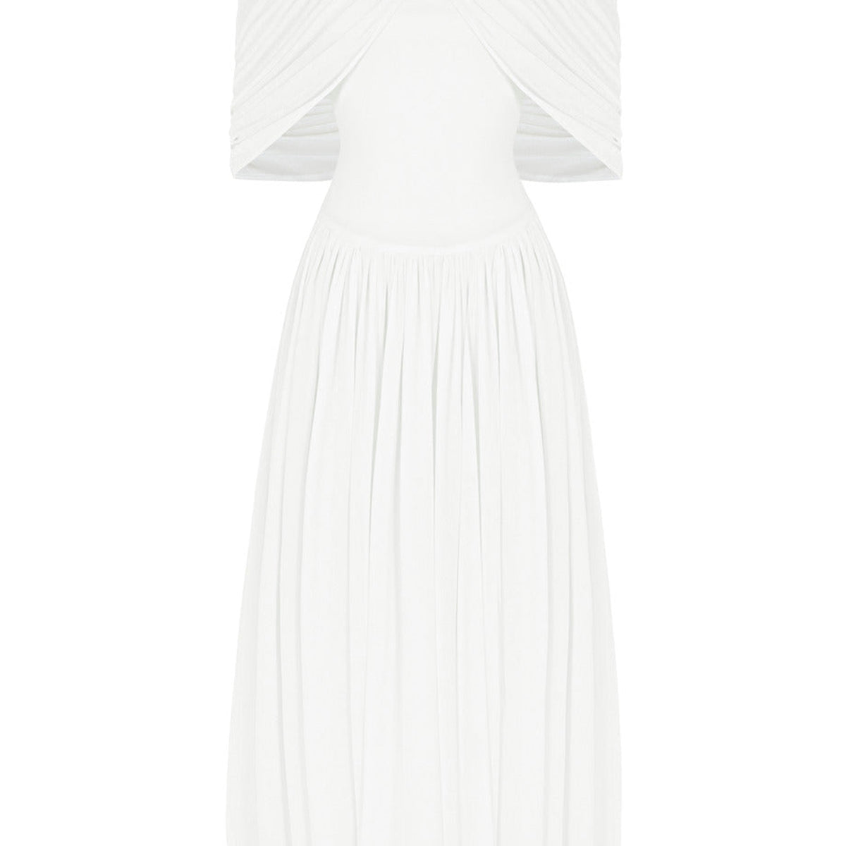 Menos Balloon Off-Shoulder Cotton Spandex Maxi Dress
