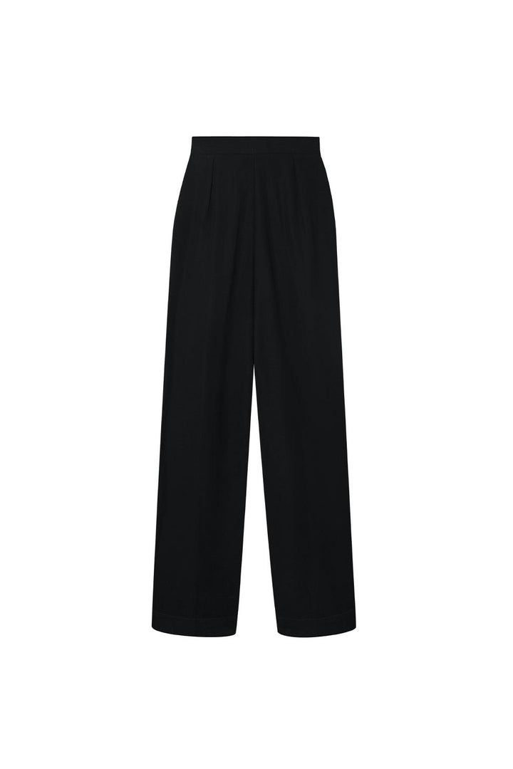 Queen Straight Box Pleated Poly Silk Floor Length Pants - MEAN BLVD