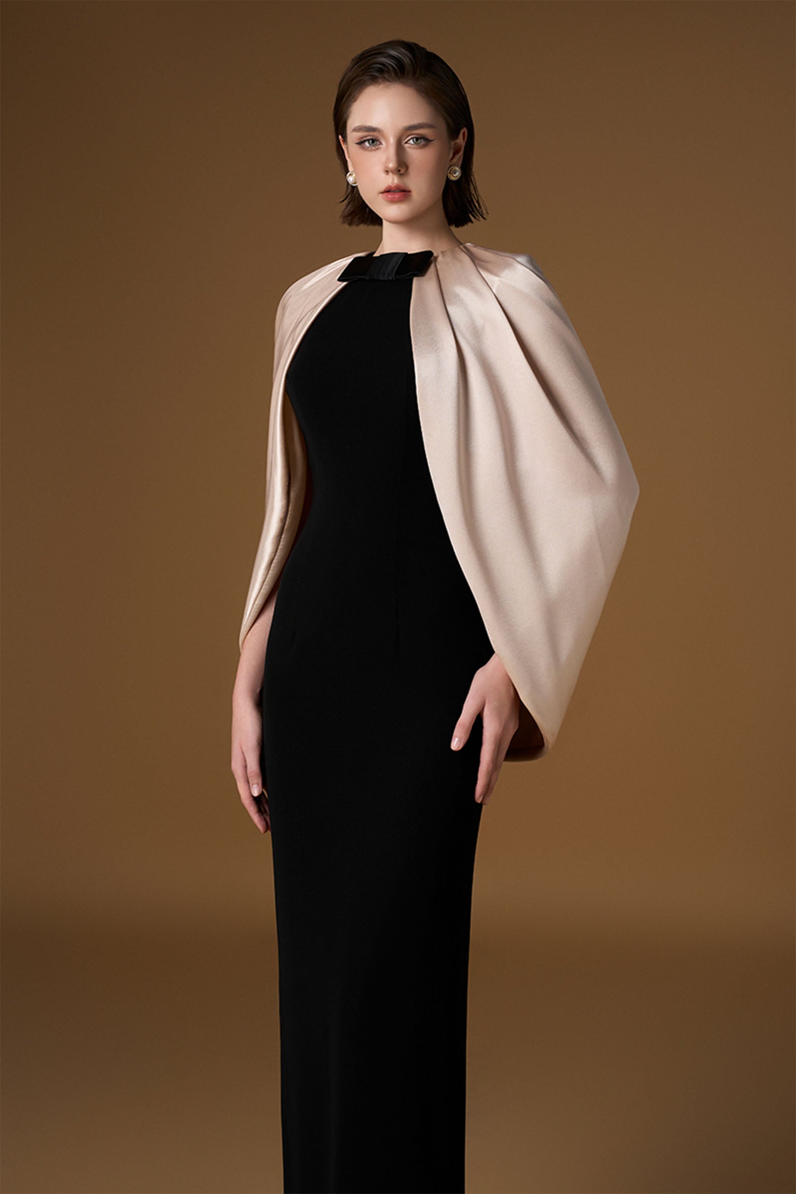 Orise Cape Sleeve Maxi Dress