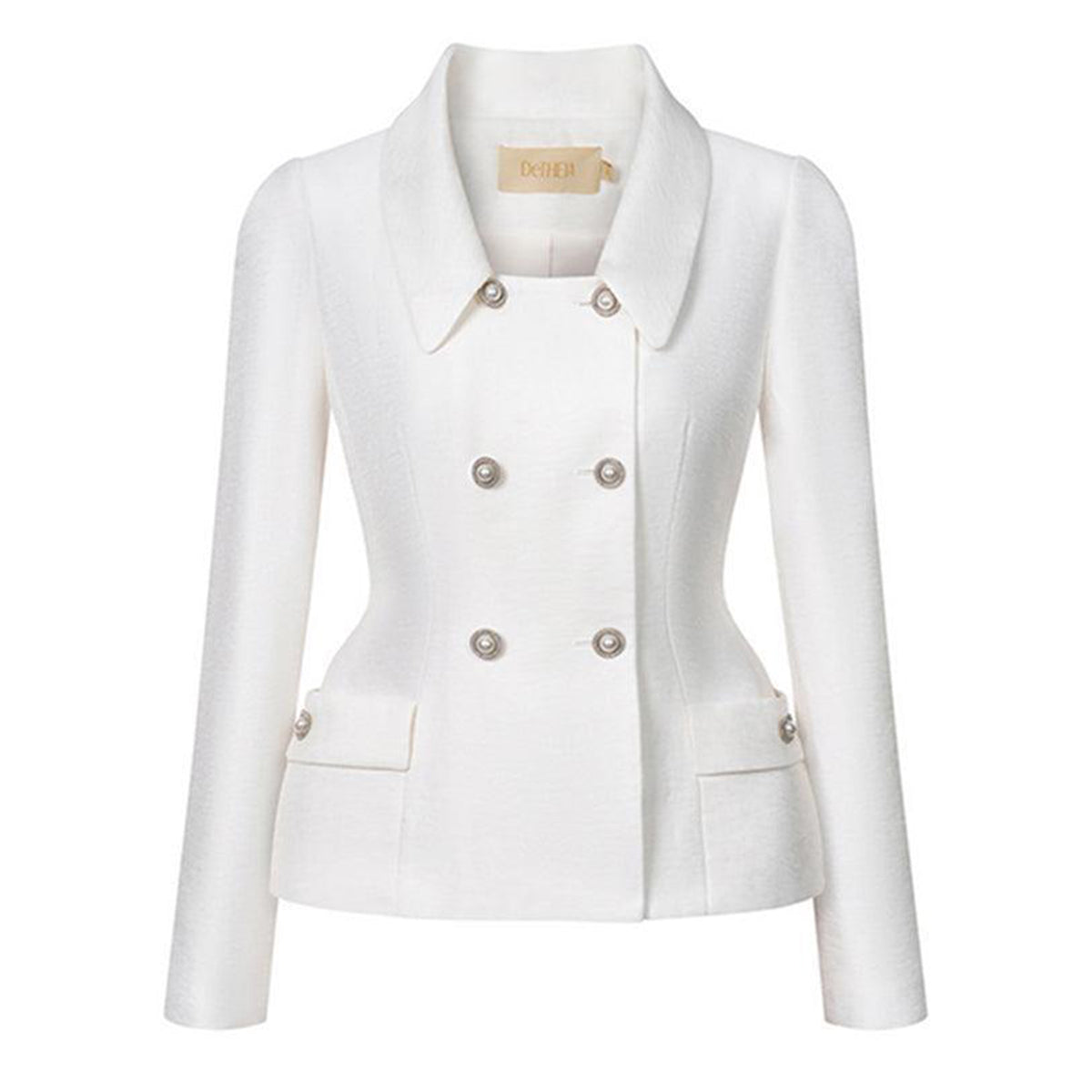 Sandra Peplum Collared Neck Taffeta Jacket