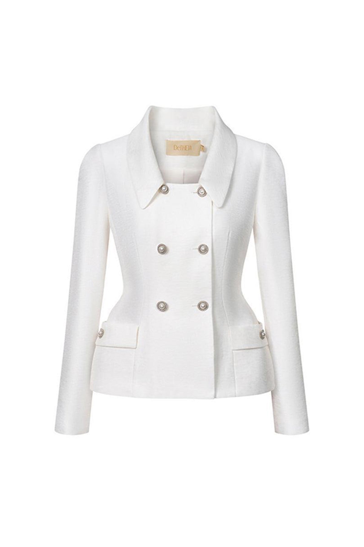 Sandra Peplum Collared Neck Taffeta Jacket