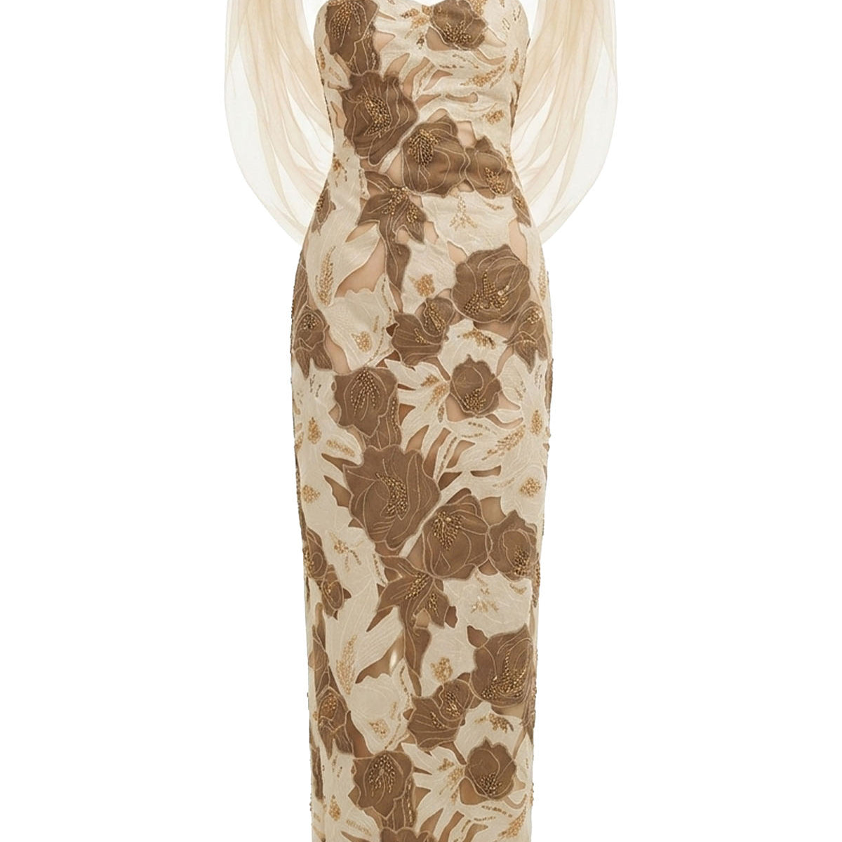 Camellia Embroidery Maxi Dress