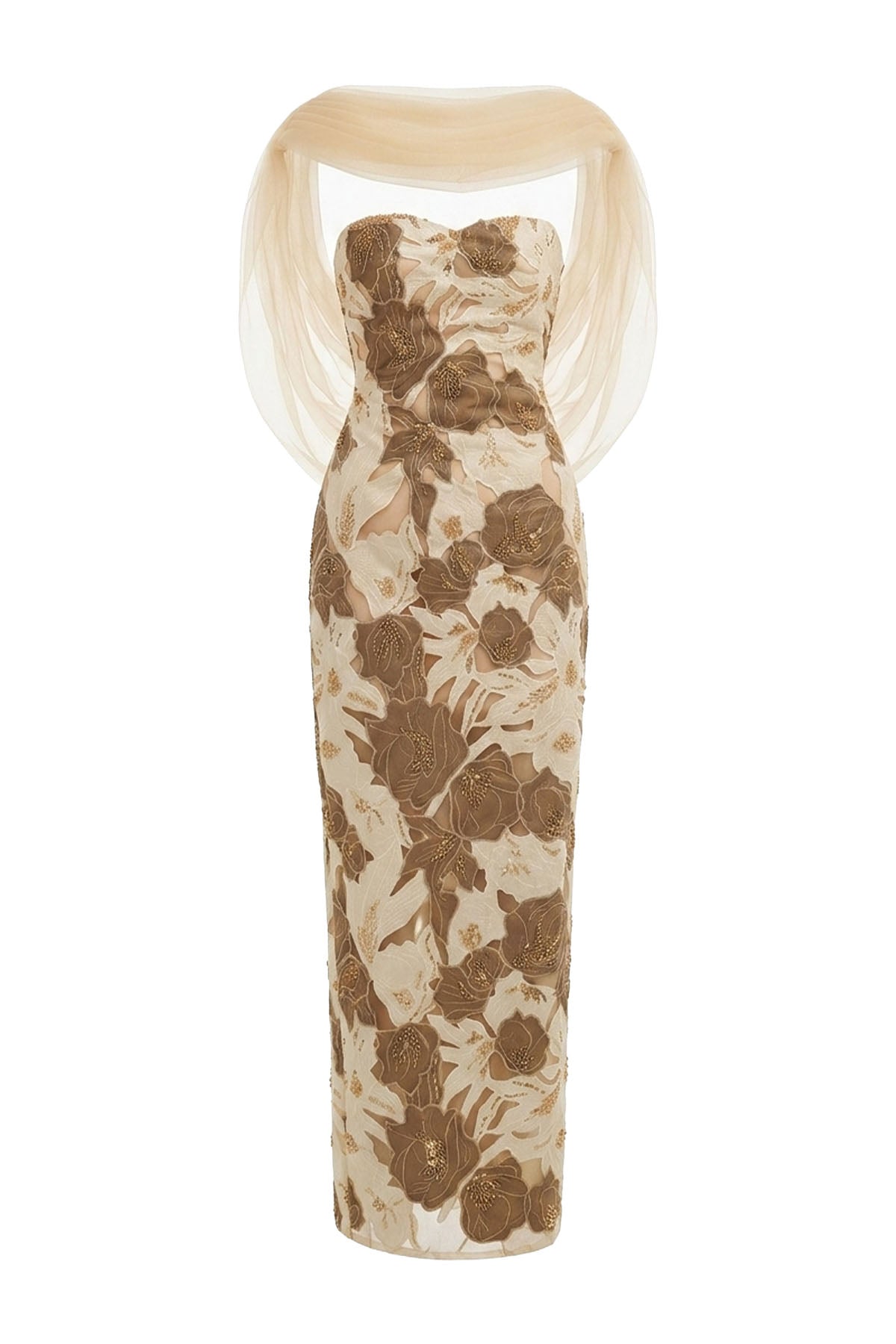Camellia Embroidery Maxi Dress