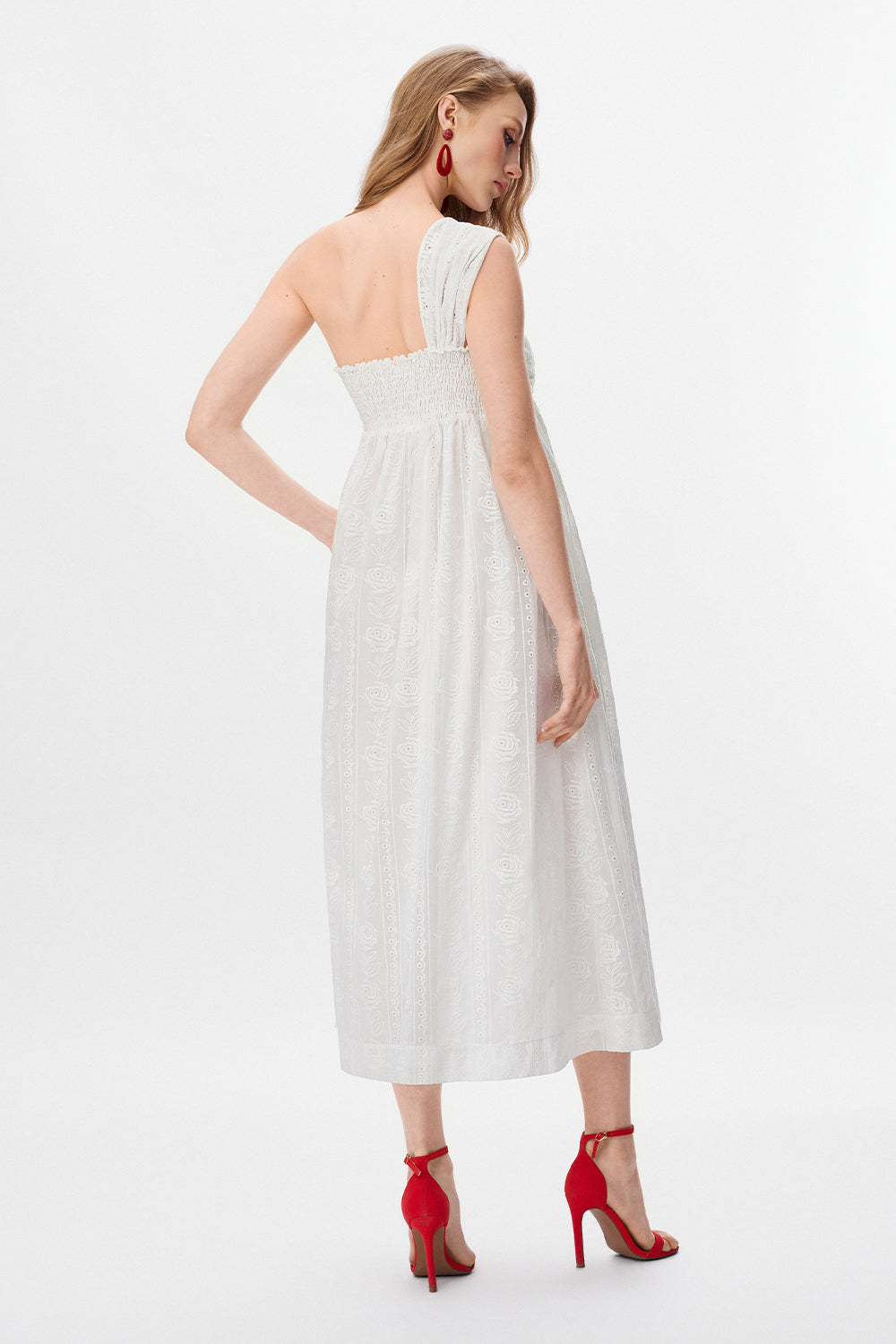 Éviane One Shoulder Midi Dress
