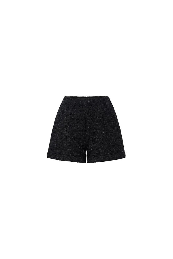 Jade Straight Basic Tweed Mini Shorts