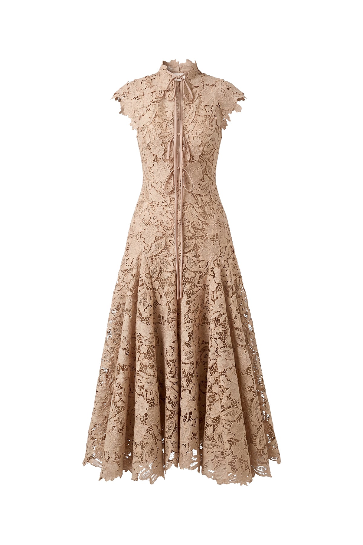 Selene Applique Midi Dress Latte / L