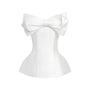 Lily Peplum Bow Tie Trerena Taffeta Top