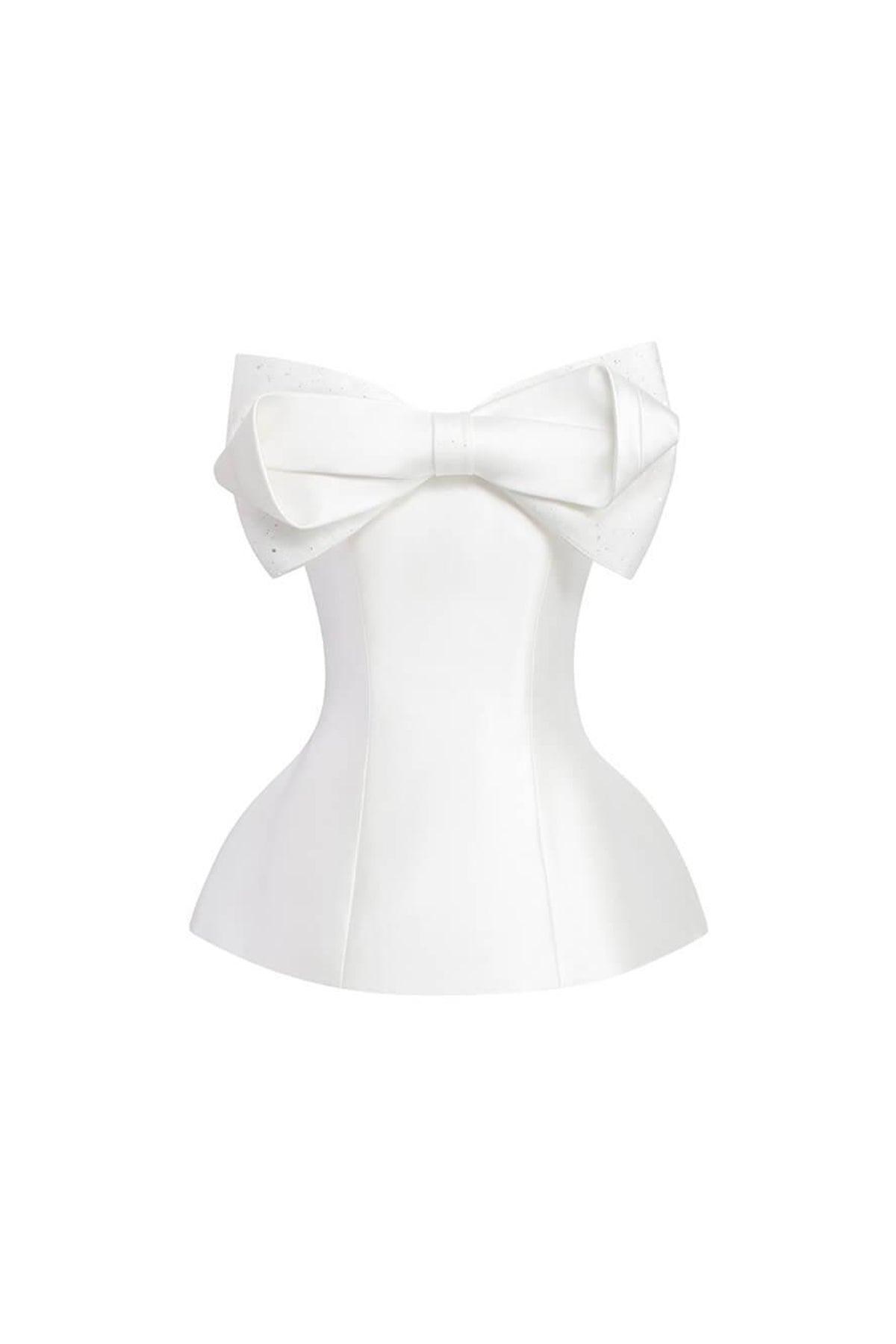 Lily Peplum Bow Tie Trerena Taffeta Top