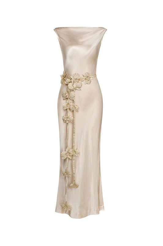 Jena Sheath Sleeveless Silk Floor Length Dress - MEAN BLVD