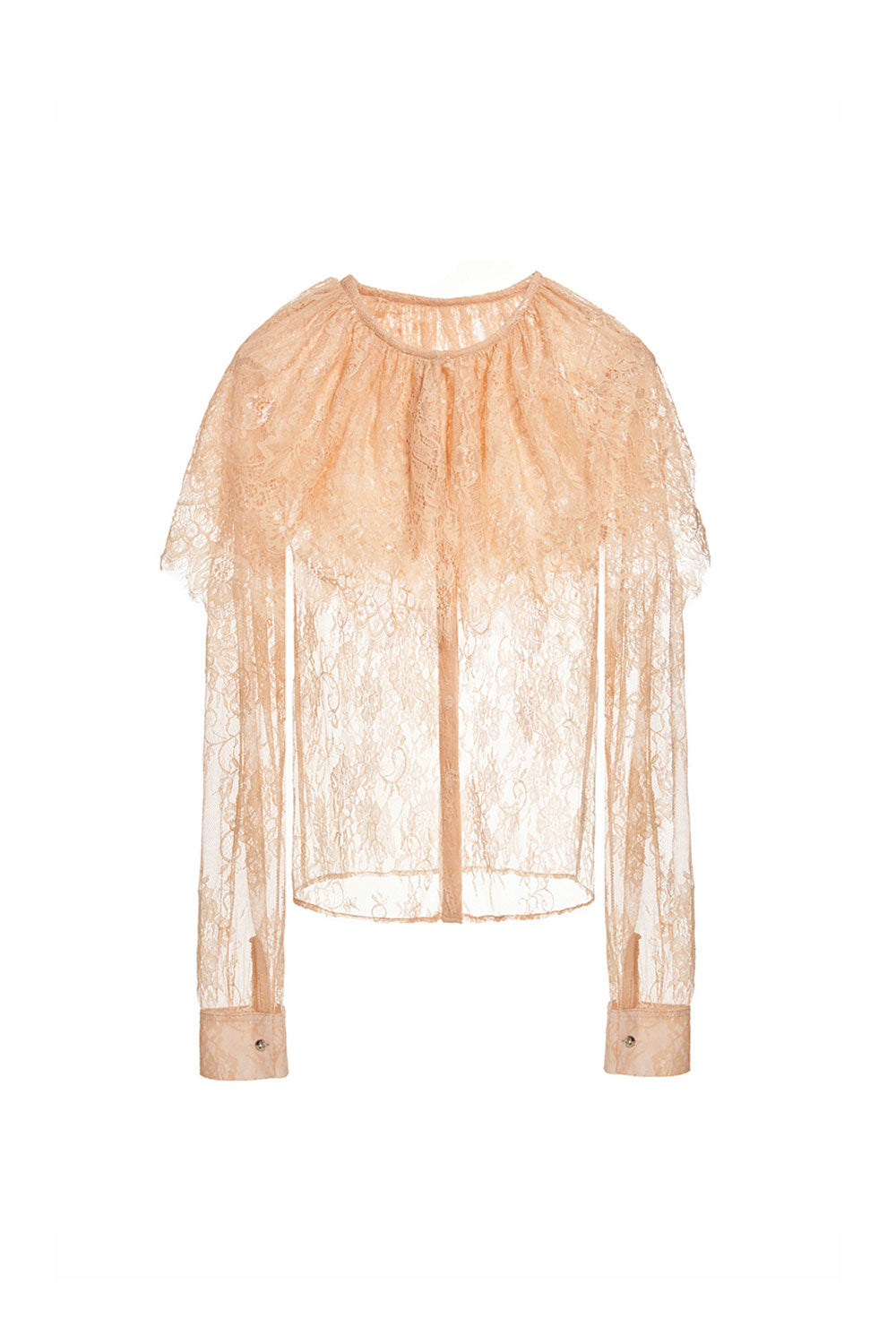 Fawn Straight Cuff Sleeved Lace Shirt