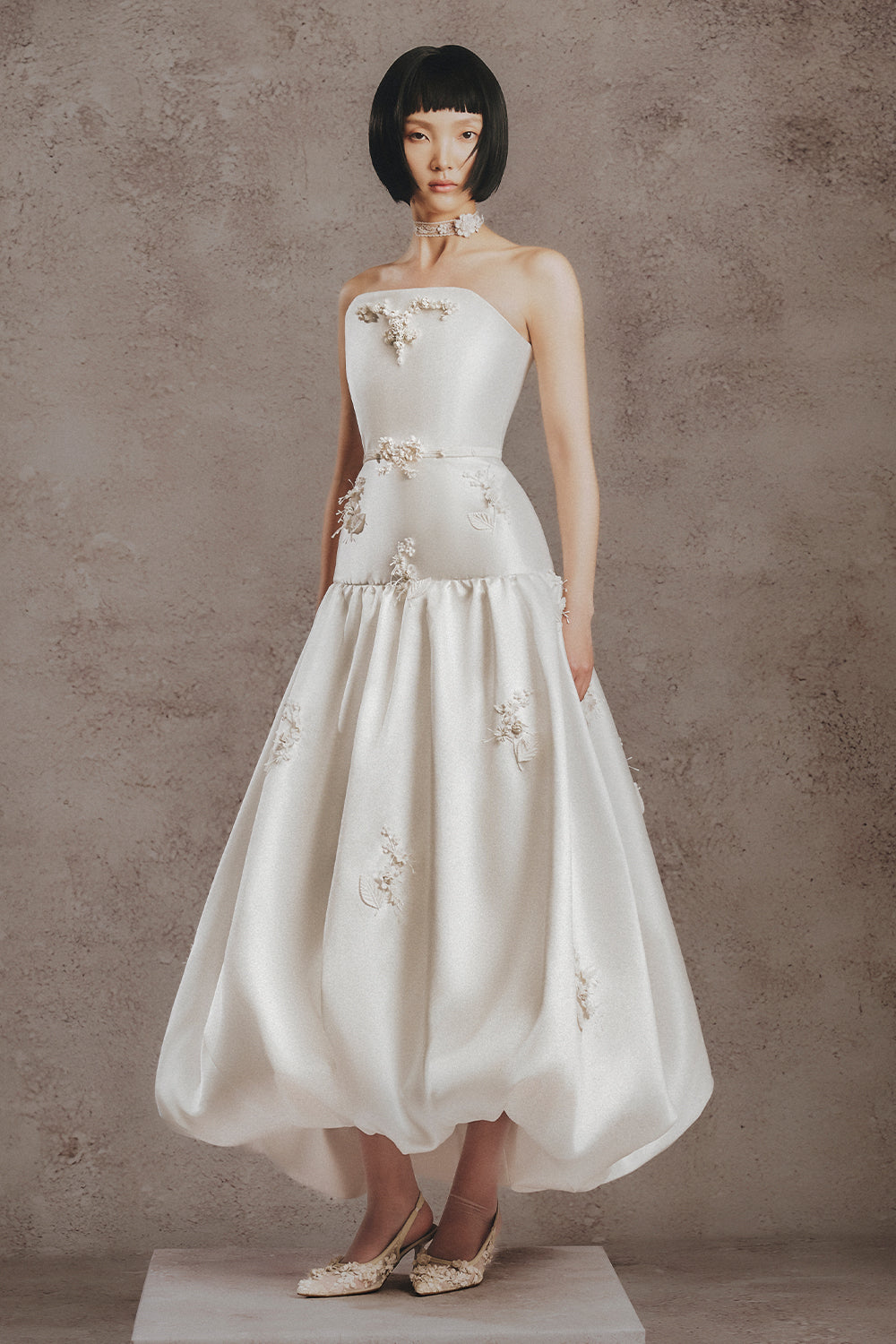 bubble midi dress Women's Natalia Bubble Midi Dress Ivory S/M/L/Customize MEAN BLVD