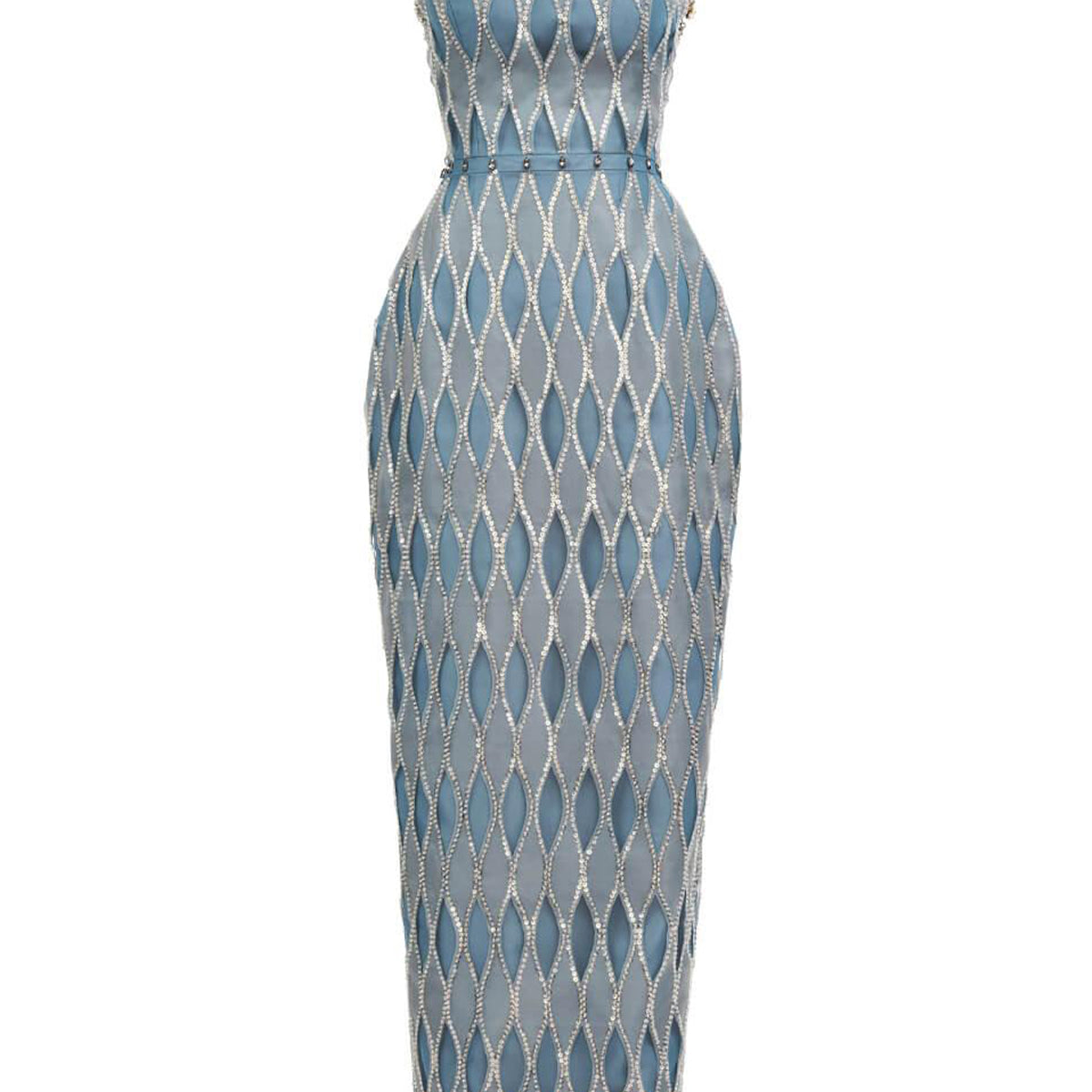 Zaniyah Pegged Straight Across Neck Polyester Maxi Dress