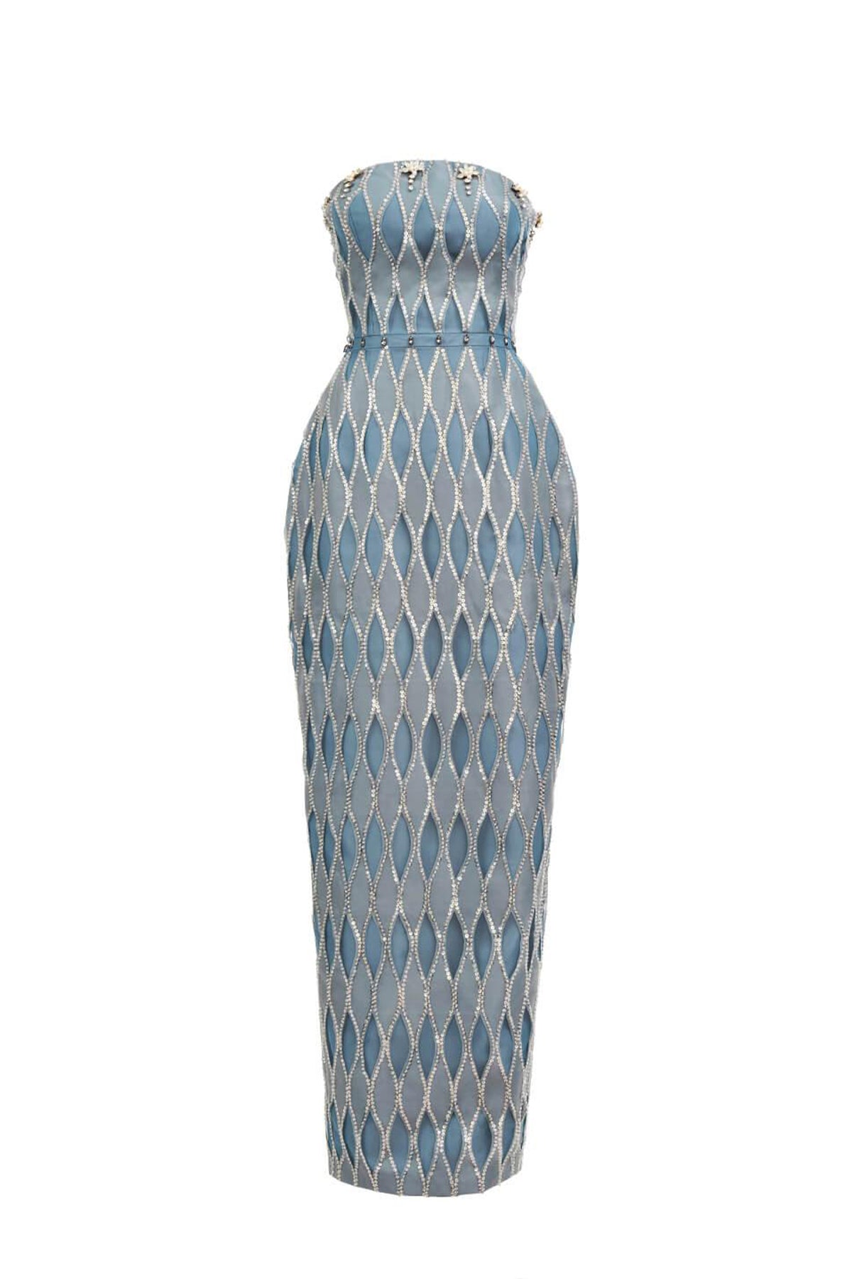Zaniyah Pegged Straight Across Neck Polyester Maxi Dress