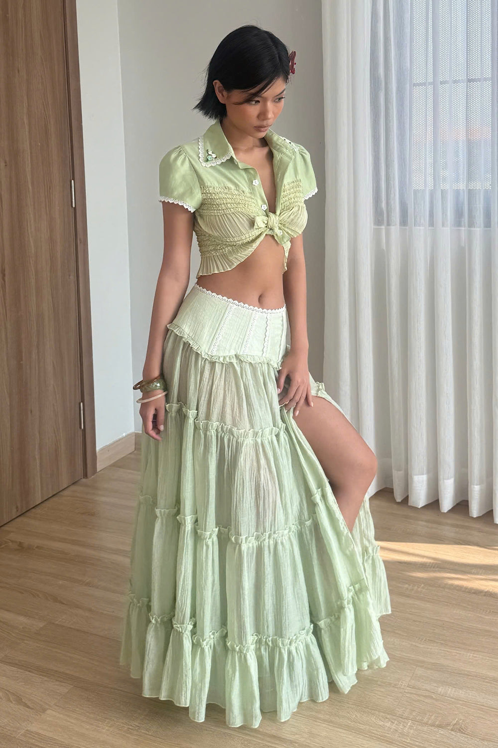 Wetsy Shirring Skirt