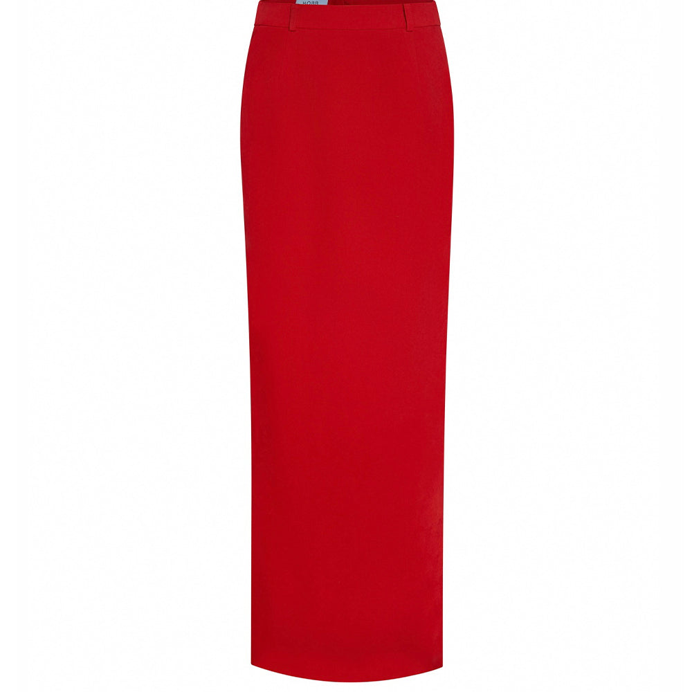 Matilda Straight Basic Velvet Ankle Length Skirt