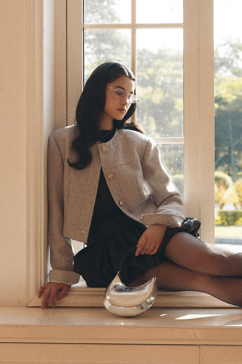 Maeve Round Neck Tweed Jacket