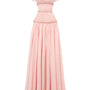 Stellara Fit and Flare Gathered Mesh Silk Maxi Dress