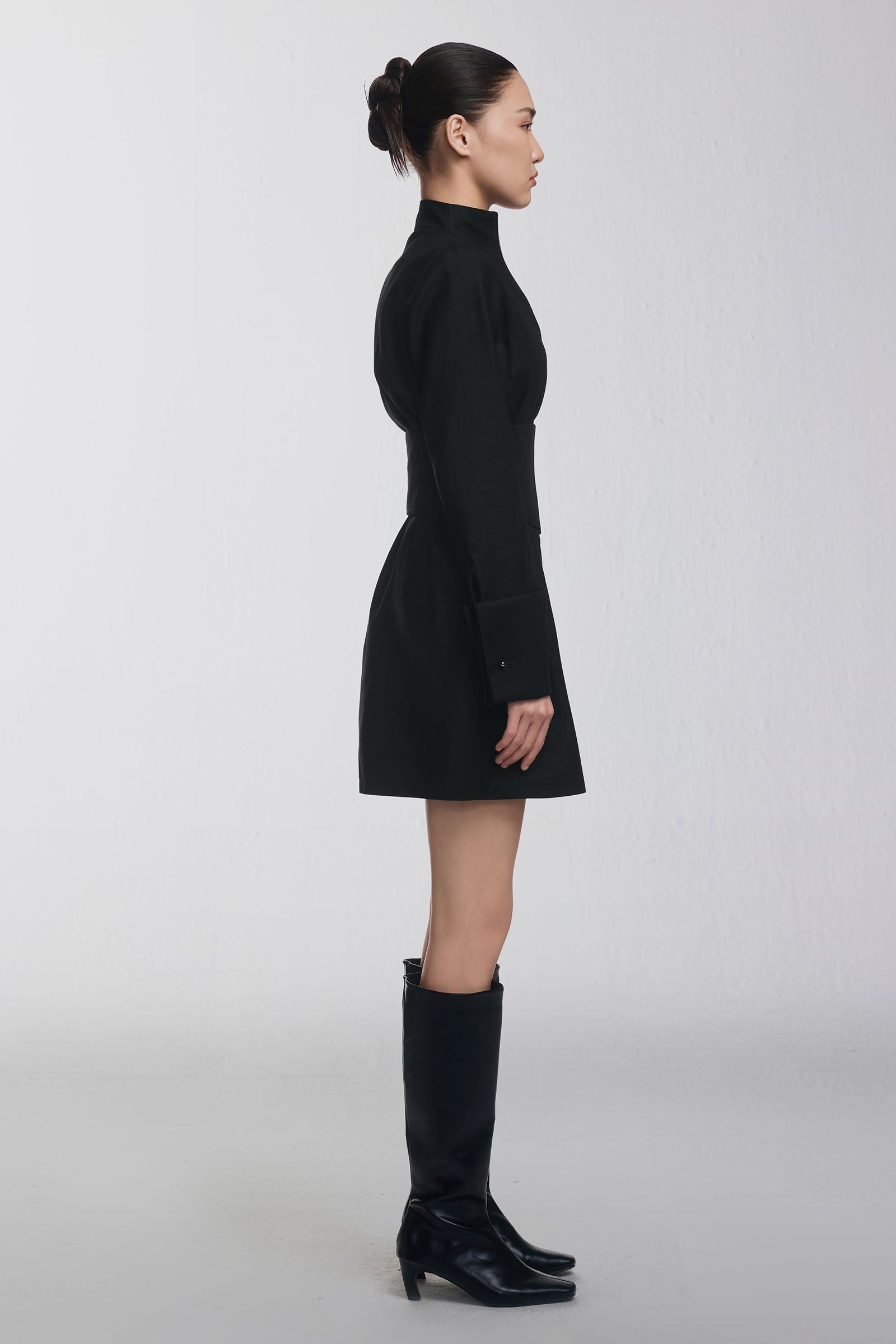 Alune Cuff Sleeve Polycotton Mini Dress