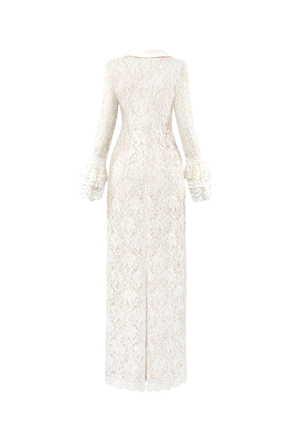 Callie Sheath Poet Sleeved Lace Maxi Dress