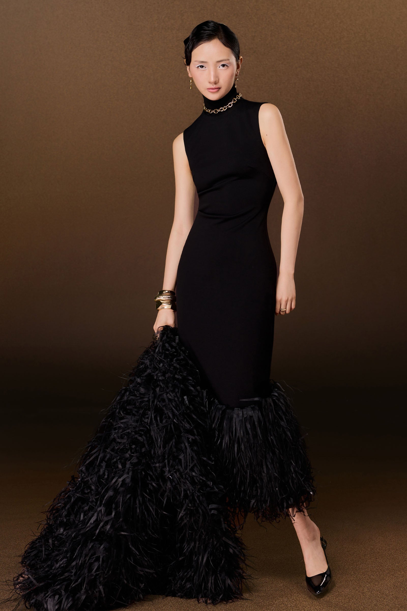 Fauve Sheath Midi Dress