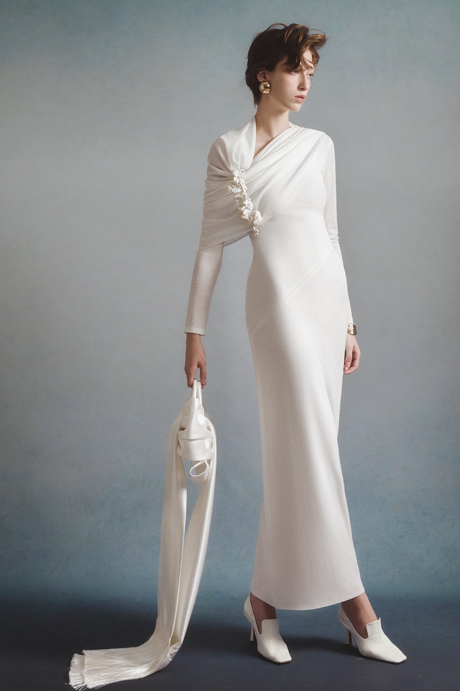 Veill Asymmetric Neck Maxi Dress