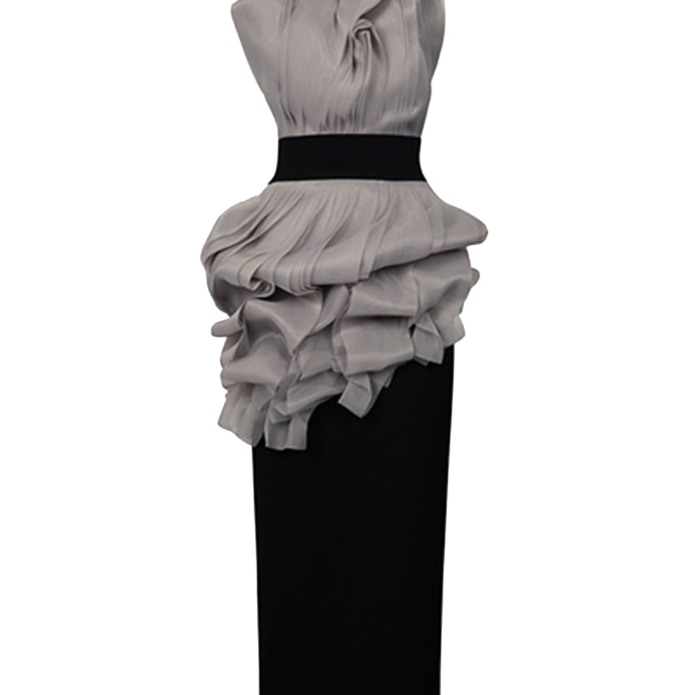 Wisteria Sheath Layered Organza Cotton Midi Dress