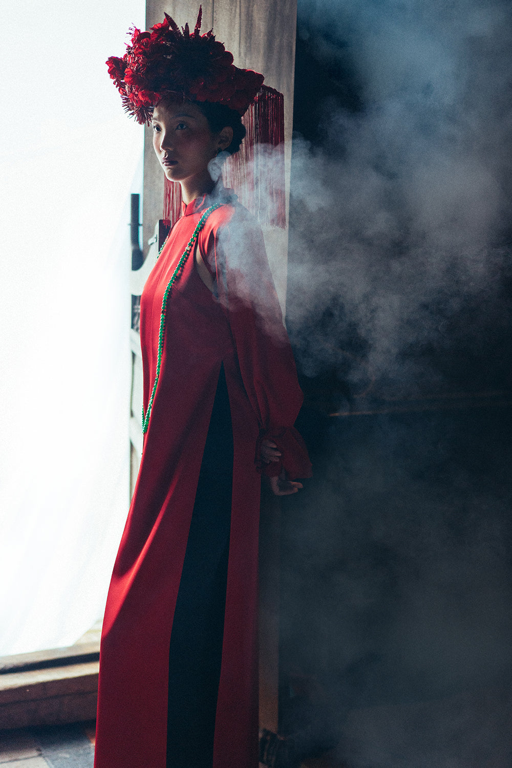 Nhat Chieu Straight Synthetic Silk Ao Dai