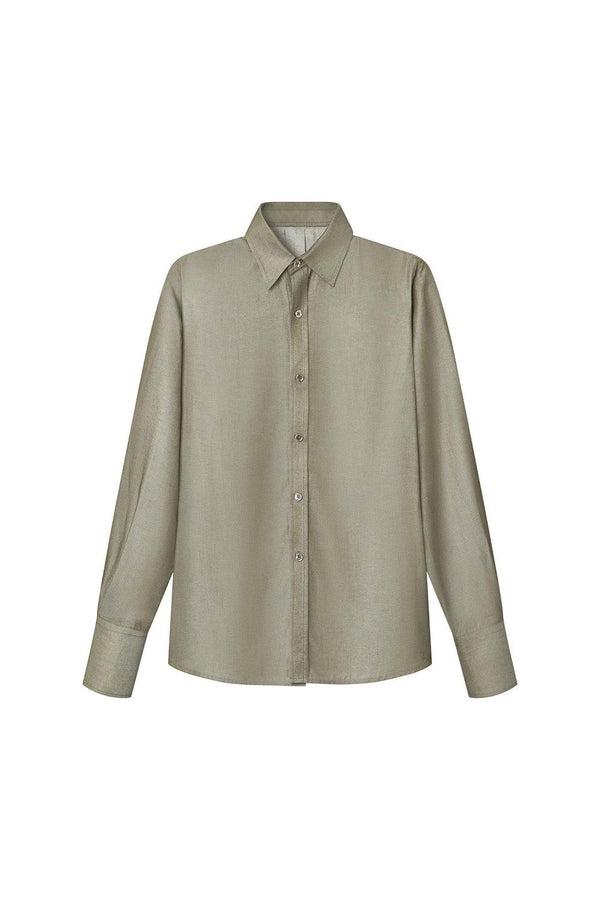 Mystic Straight Button Poly Silk Shirt